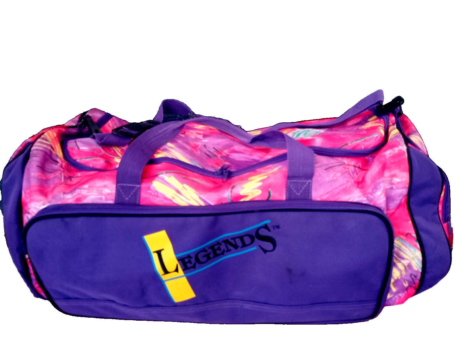 VTG 80s 90s Retro Pink Purple Gym Duffle Sport Travel Bag Shoulder Strap LEGENDS