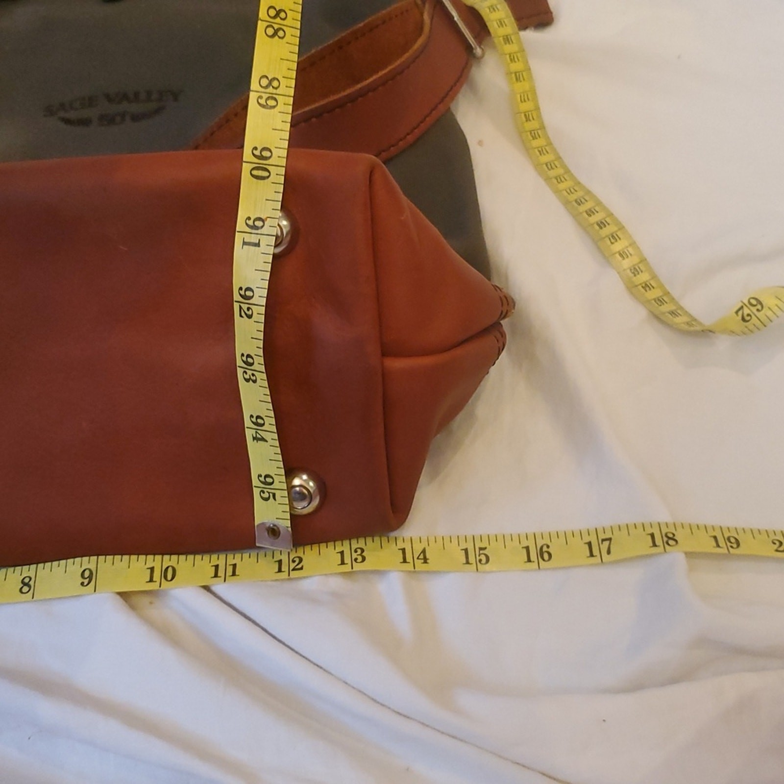Heavy Canvas Olive & Brown Leather Carry All Bag WWII Style Bag Clamshell Closur