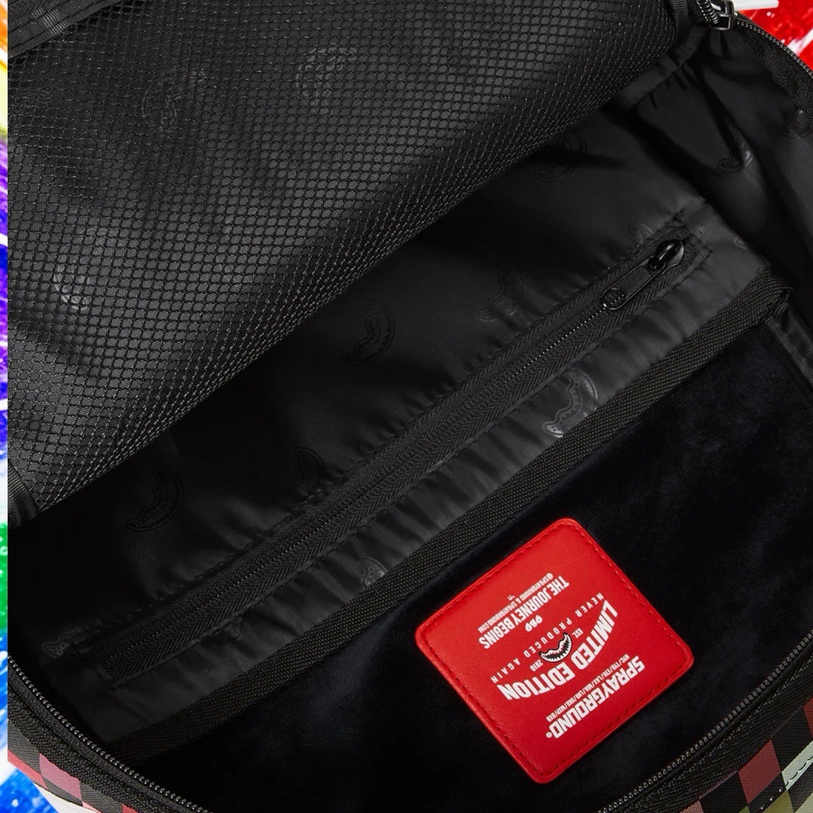 SPRAYGROUND SHARKS IN PARIS THE GRIDBACKPACK (DLXV) MULTICOLOR CHECKERS RAINBOW