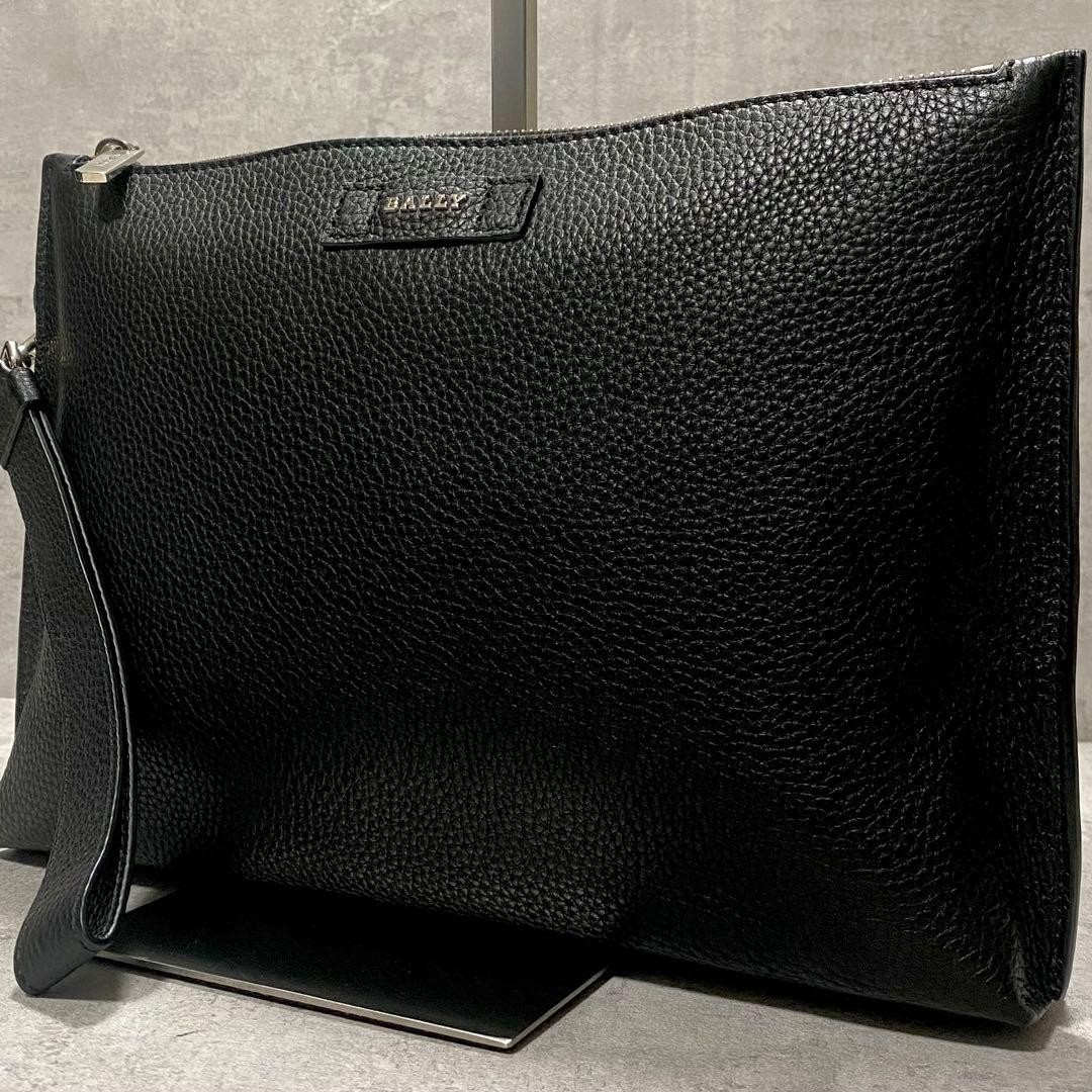 BALLY Second Bag Clutch Bag Black Leather Men’s Unused
