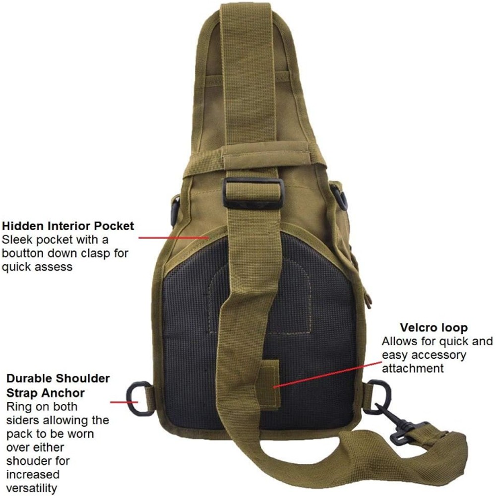 Tactical Sling Bag Pack Small EDC Molle Assault Military Army Shoulder Backpack
