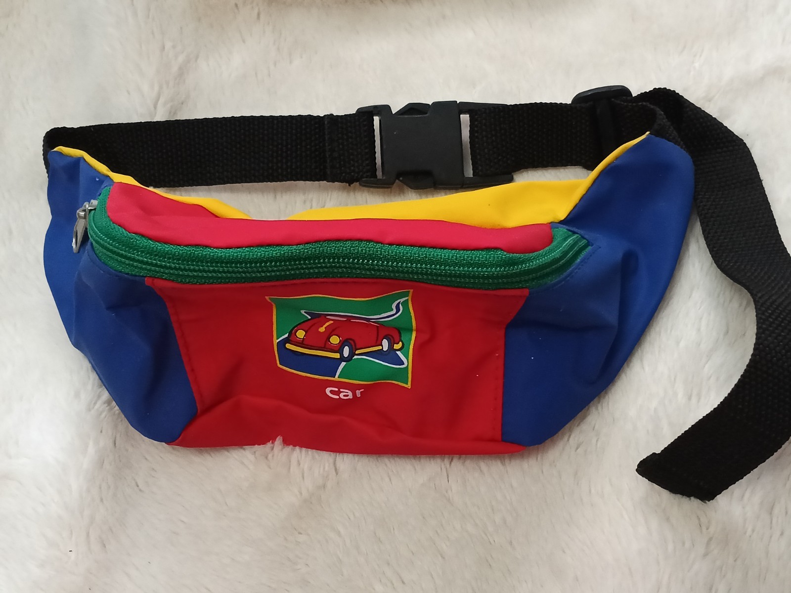 Vintage 90s Kids Color Block Unisex Purse Satchel Belt Fanny Pack