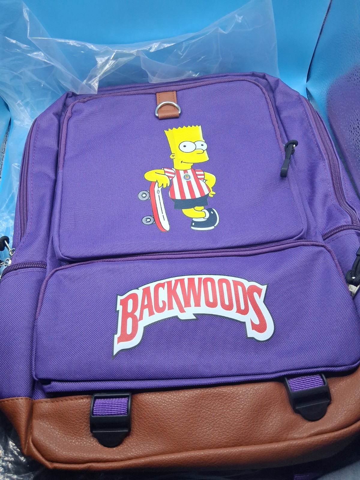 Large Capacity Backwoods Bart Backpack Purple Laptop Backpack Travel Bag. New