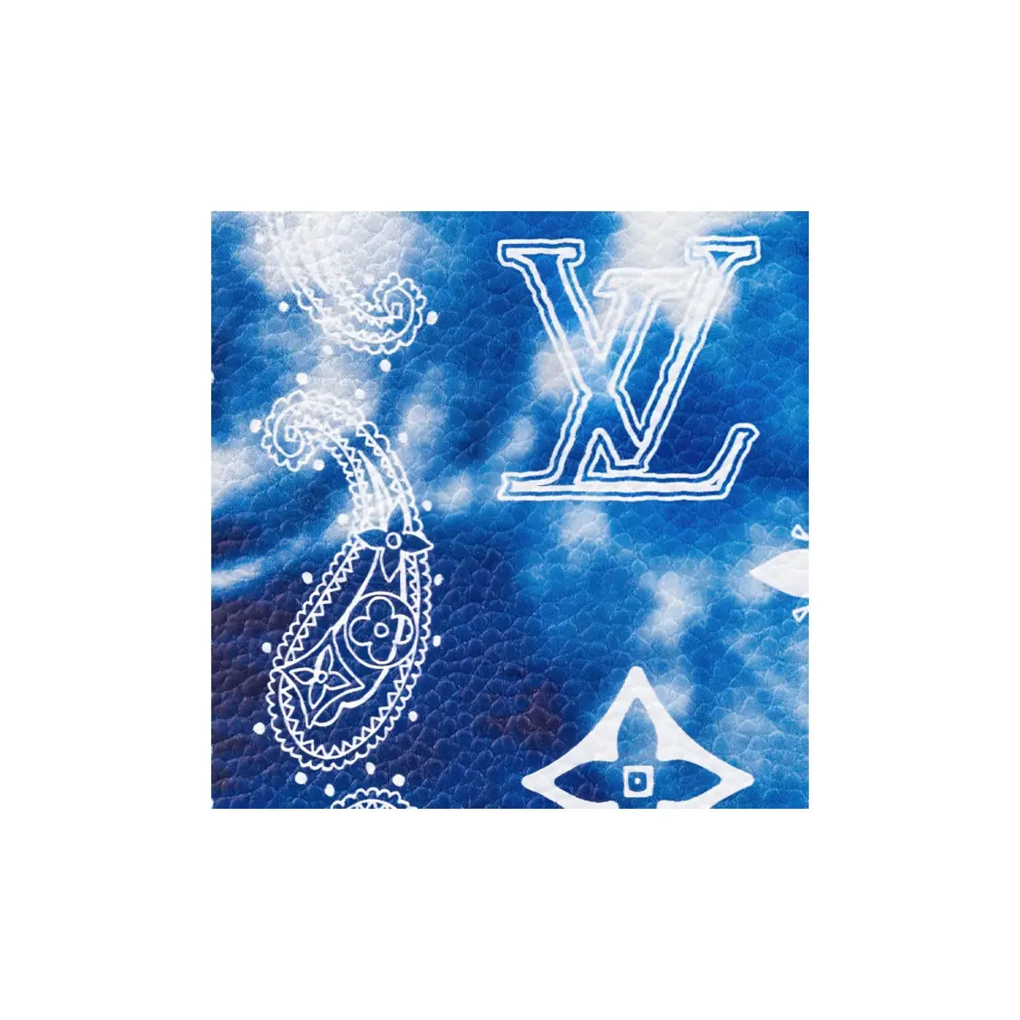 LOUIS VUITTON Cashew Flower Gradient Cowhide Wallet Men’s Blue 3.1×0.4×4.3 in