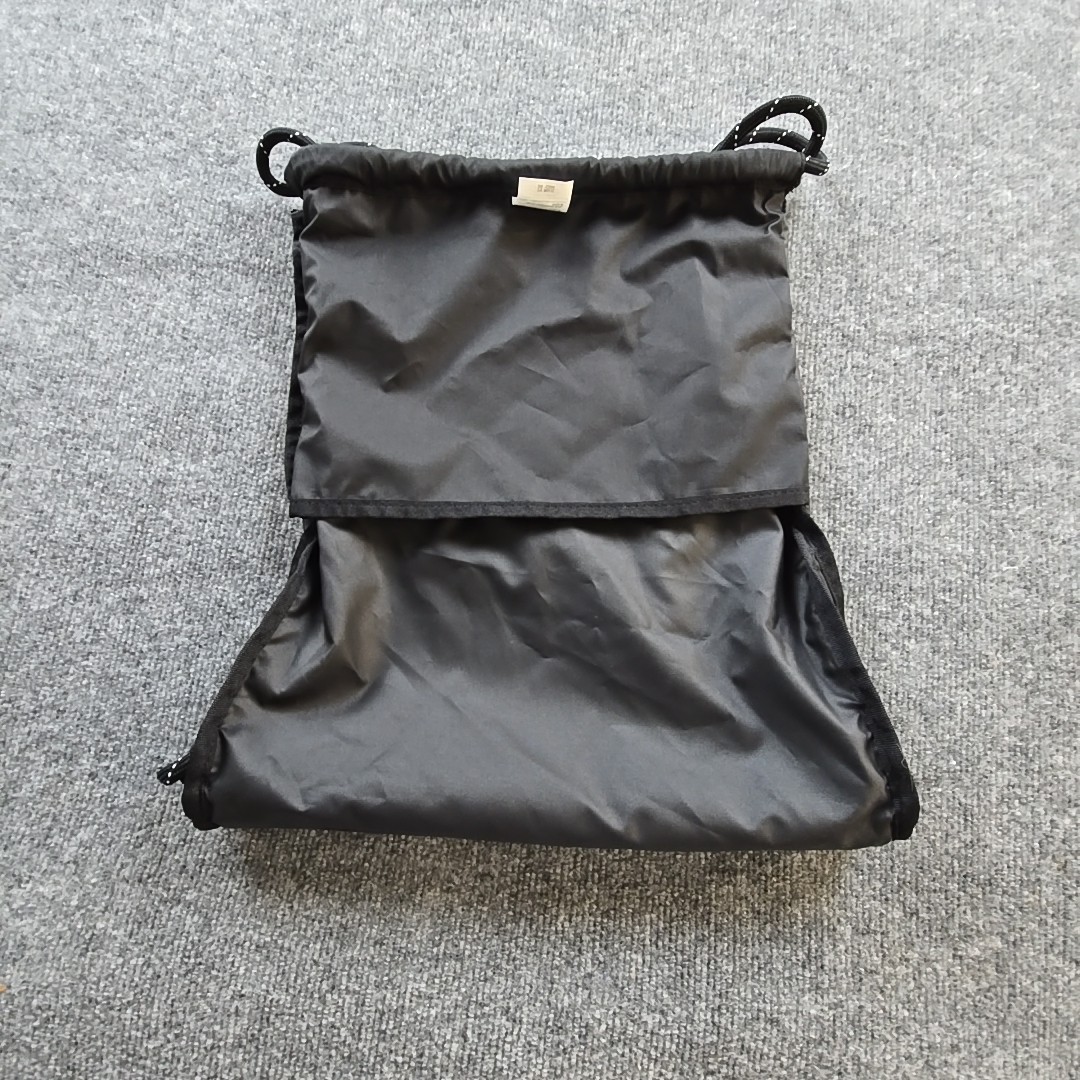 NIKE Black Drawstring Backpack/String Bag (with Side Zipper Pocket)