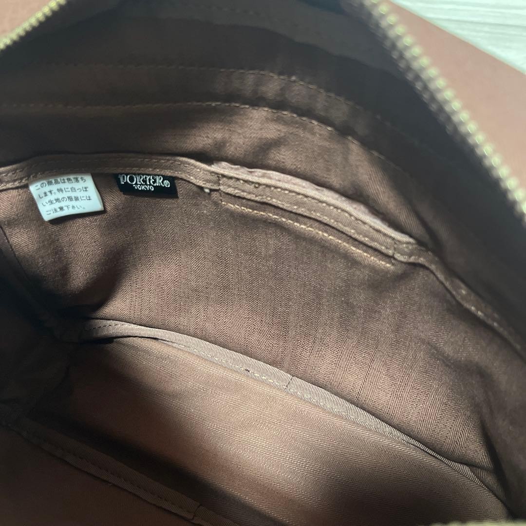 Authentic Yoshida Kaban PORTER Shoulder Bag Brown 25x28cm Cotton Canvas Excellen