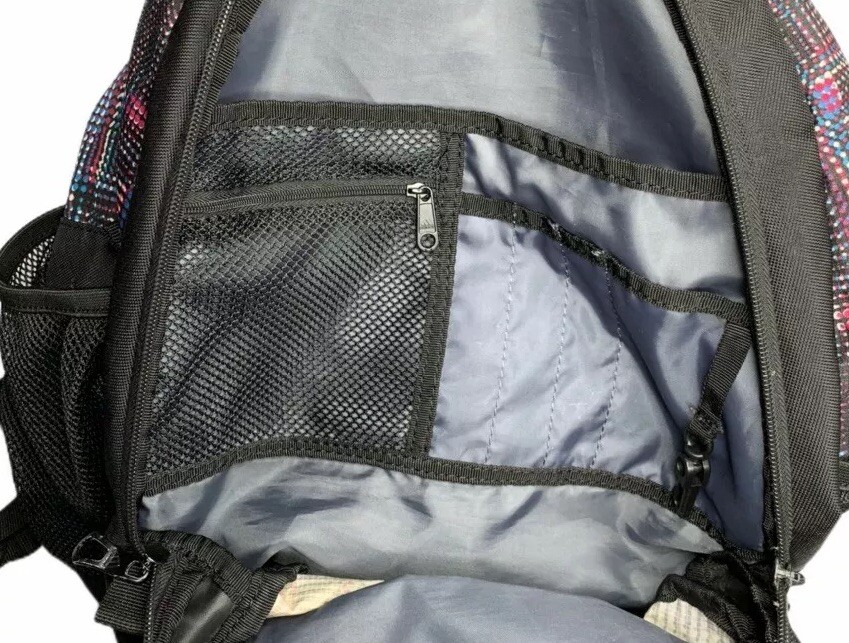 Adidas Black Blue White Pink Backpack w/ Laptop Sleeve & Load Spring Straps