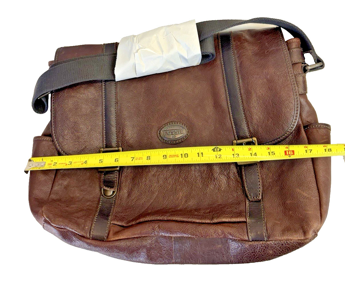 Fossil Estate Brown Leather Messenger/Shoulder/Laptop Bag – EXCELLENT CONDITION!