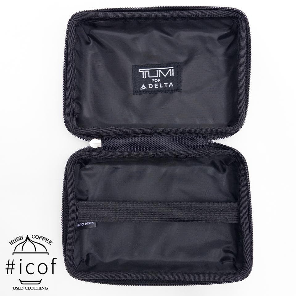 TUMI Delta Hard Shell Zip Pouch Silver Gray Travel Organizer Case Logo Unisex