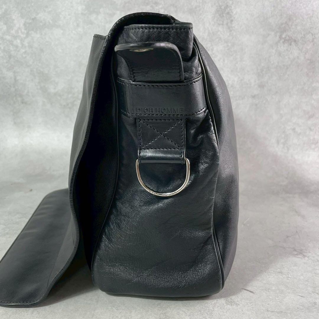 Dior Homme Leather Shoulder Bag Black Authentic Men’s Vintage Size 34cm