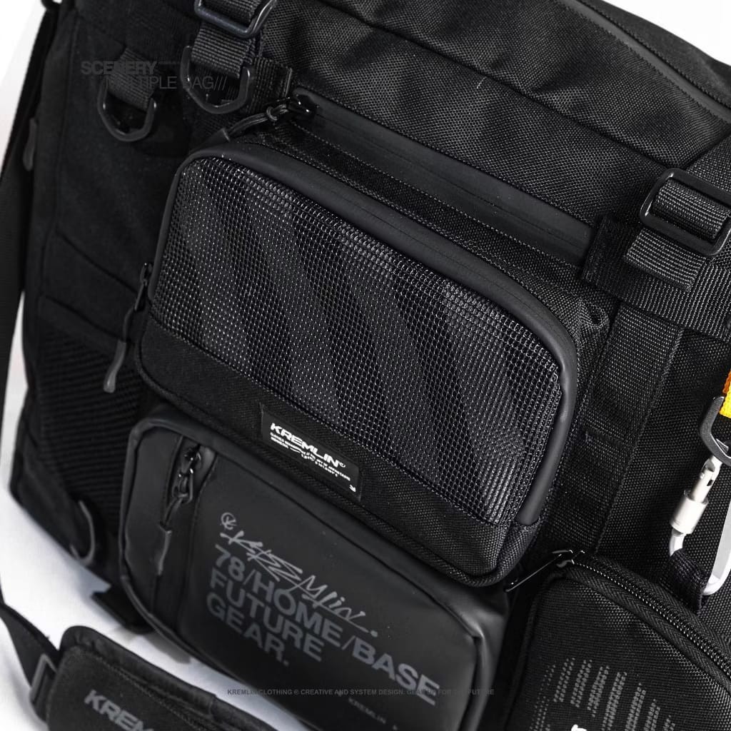 Kremlin Scenery 4 in 1 Backpack Tote Sling Hand Bag Futuristic Fullzip Crossbody