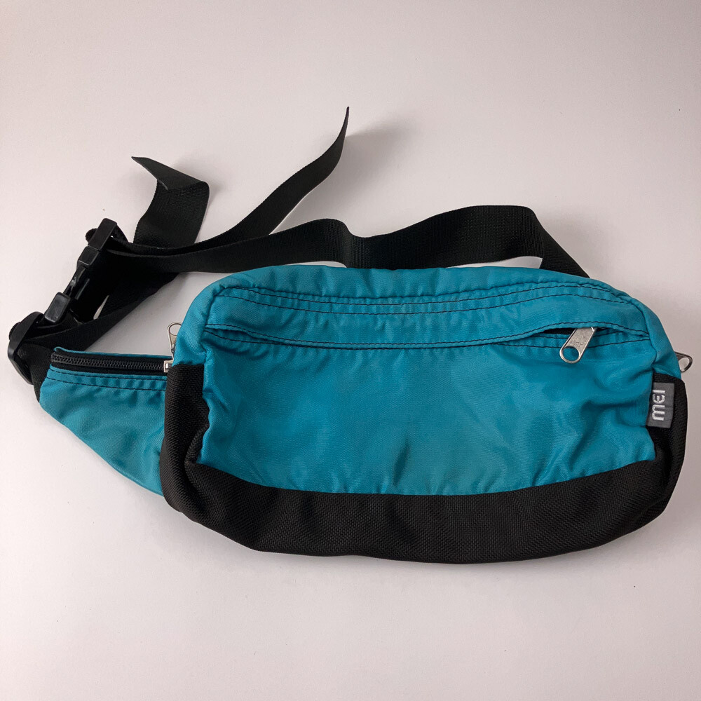Retro Hiking Walking Day Trip Belt Pack by MEI teal and black