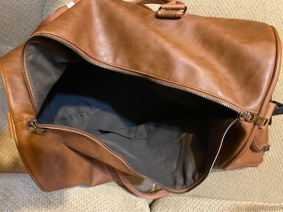 Seyfocnia DUFFLE BAG Carry On Travel Men Women Brown Travel Duffle Bag NEW