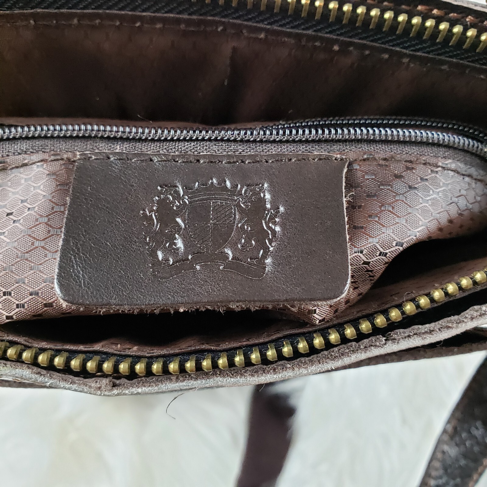 Brown Pebbled Leather Vertical Crossbody Bag Flap Front Snap and Zip Closure EUC