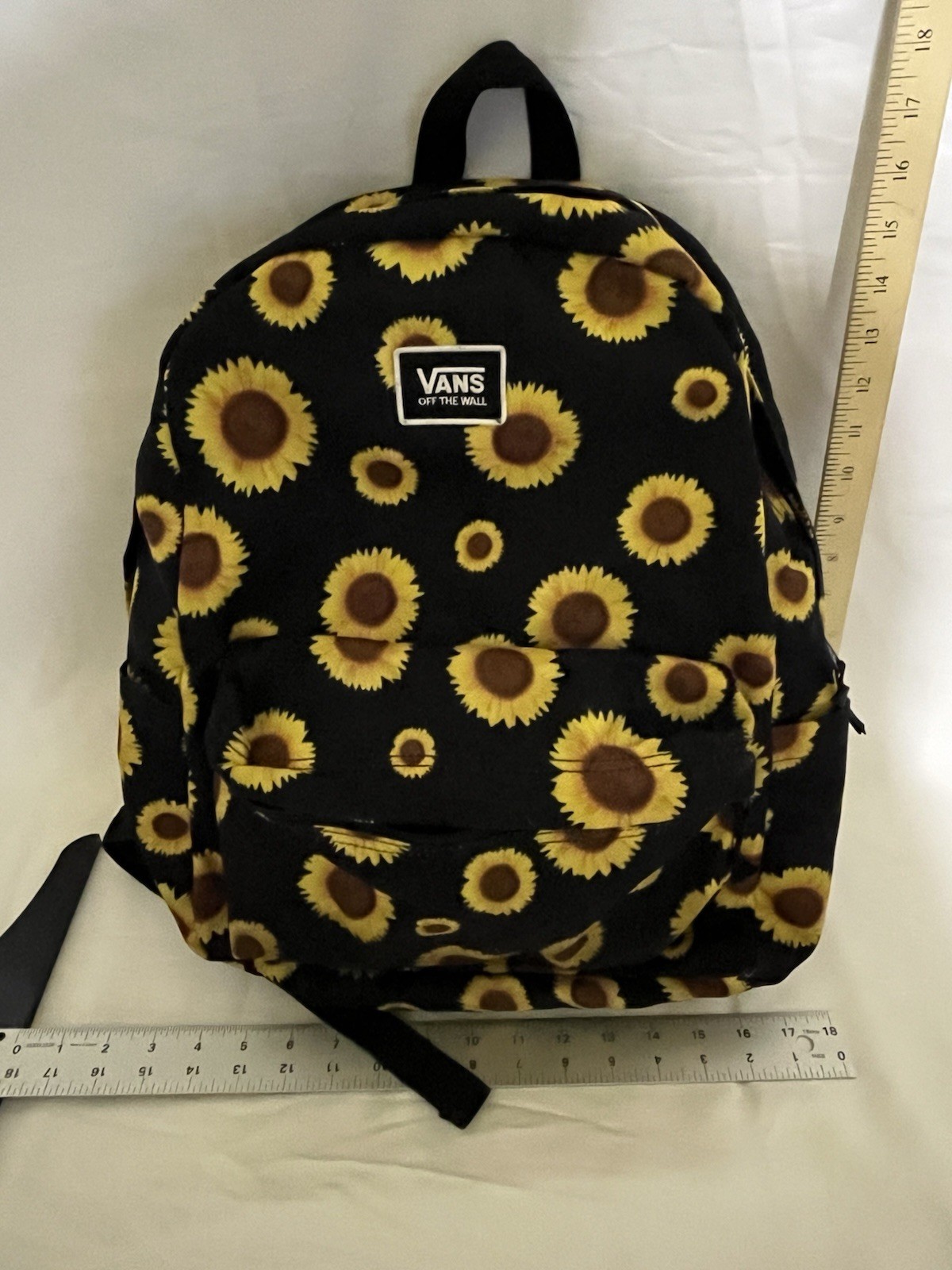 Vans Sunflower Back Pack, Side Pockets, Front Zipper Pocket, (P-1536)