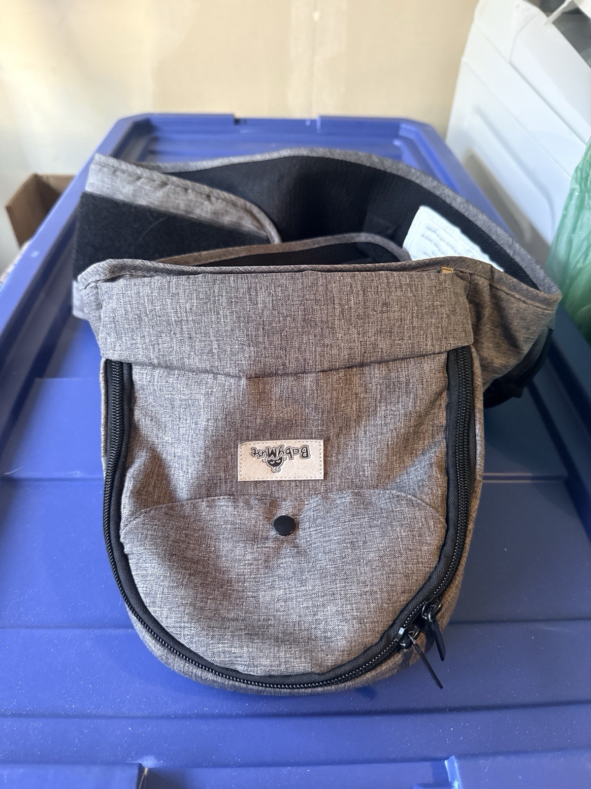 BabyK’tan Gray Small Crossbody Sling Bag, Adjustable Strap, Zipper & Snap