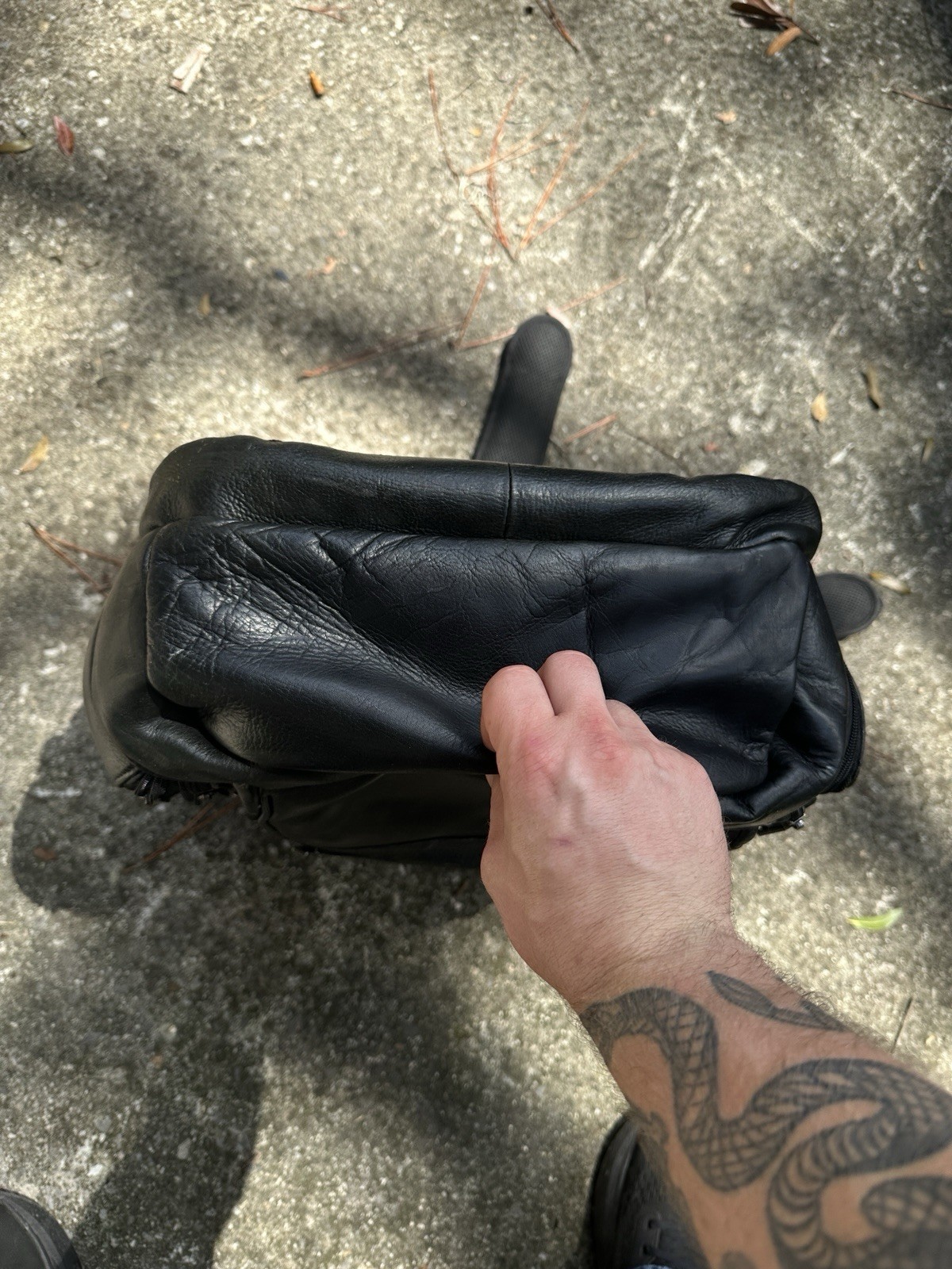 kenneth cole reaction All Black Leather backpack