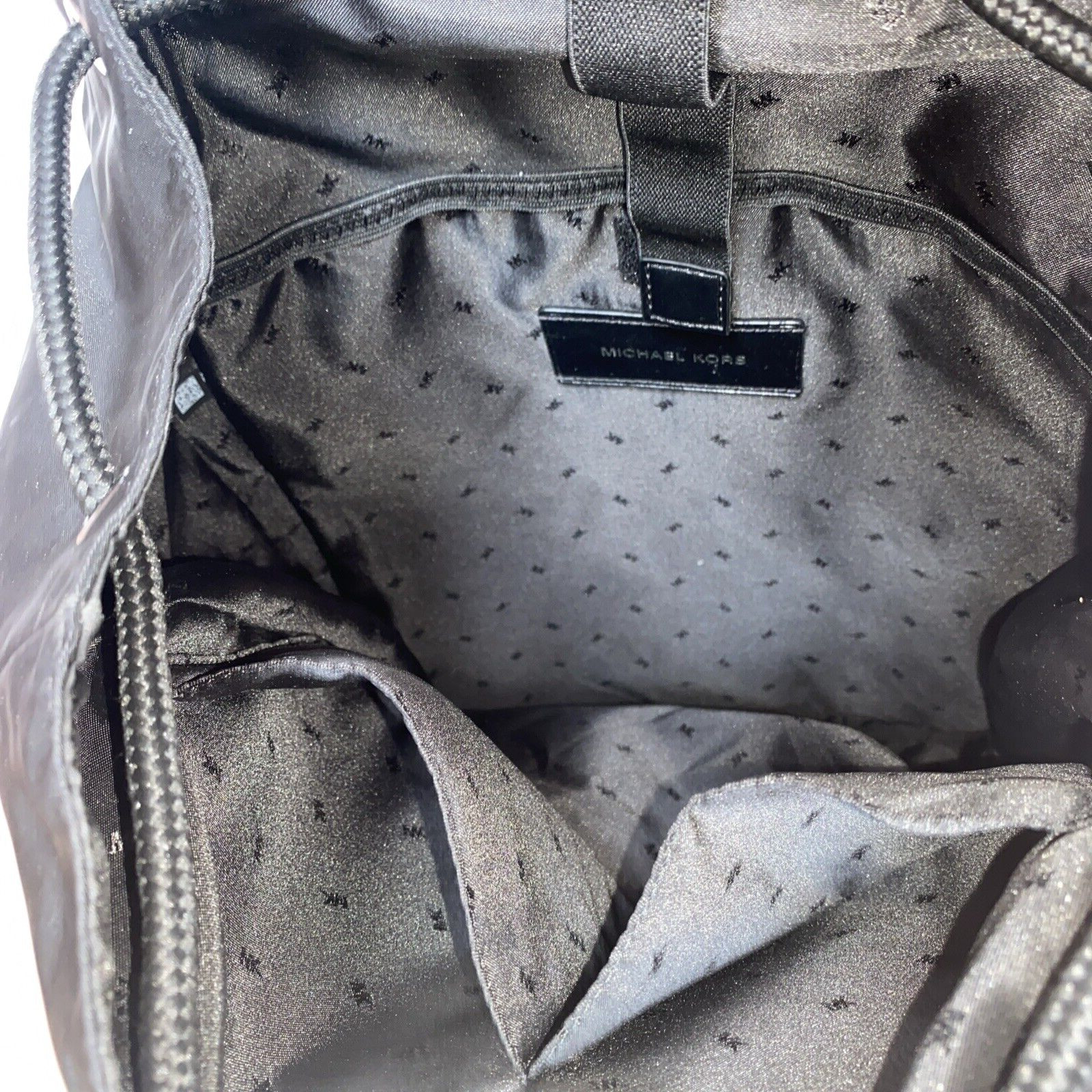 Michael Kors Kent Backpack Camouflage Large Blue Nylon Flap Pocket B3L
