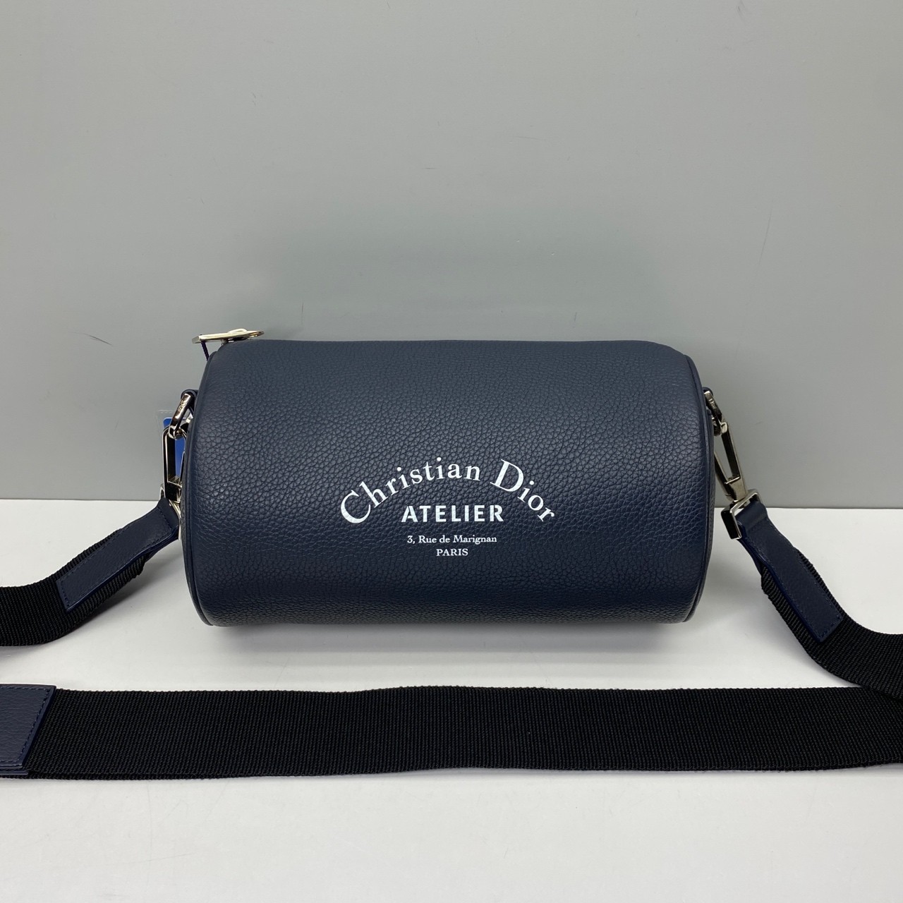 Dior Pre-Owned Authentic Atelier Navy Leather Crossbody Bag Free Shipping20x12cm