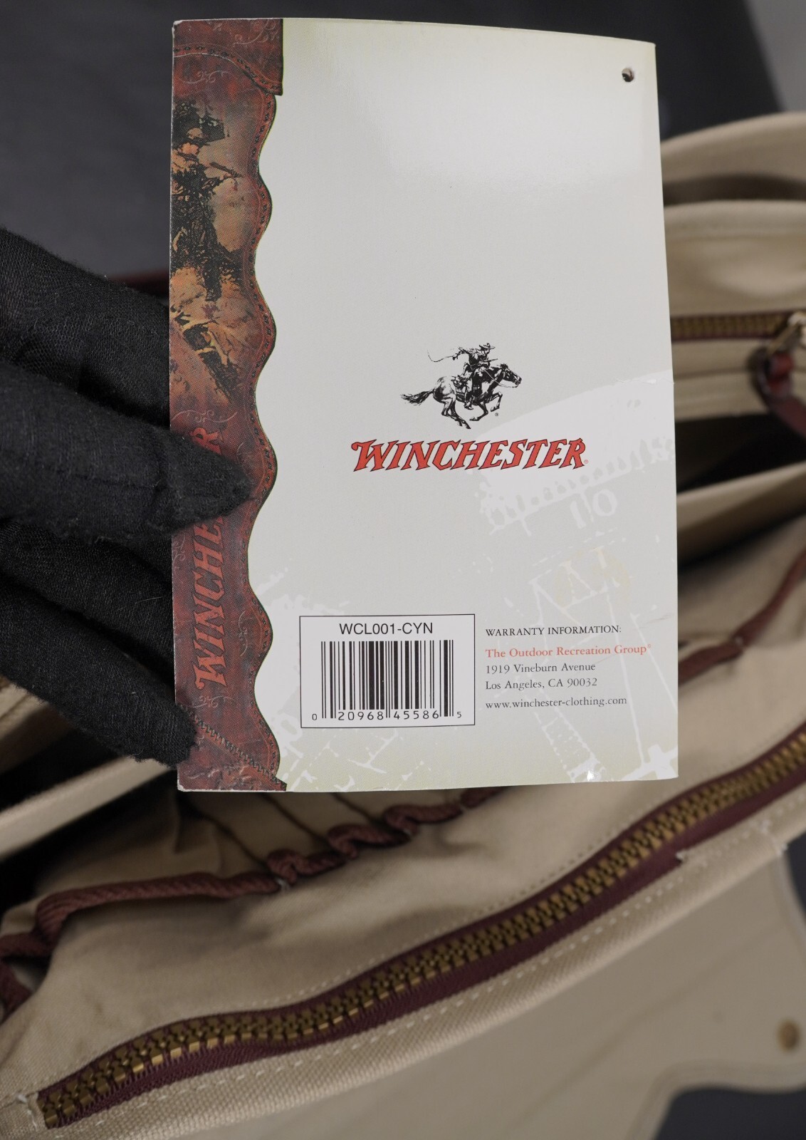 Winchester briefcase carryall gearbag leather canvas brass 17.5×11.5×8.5″