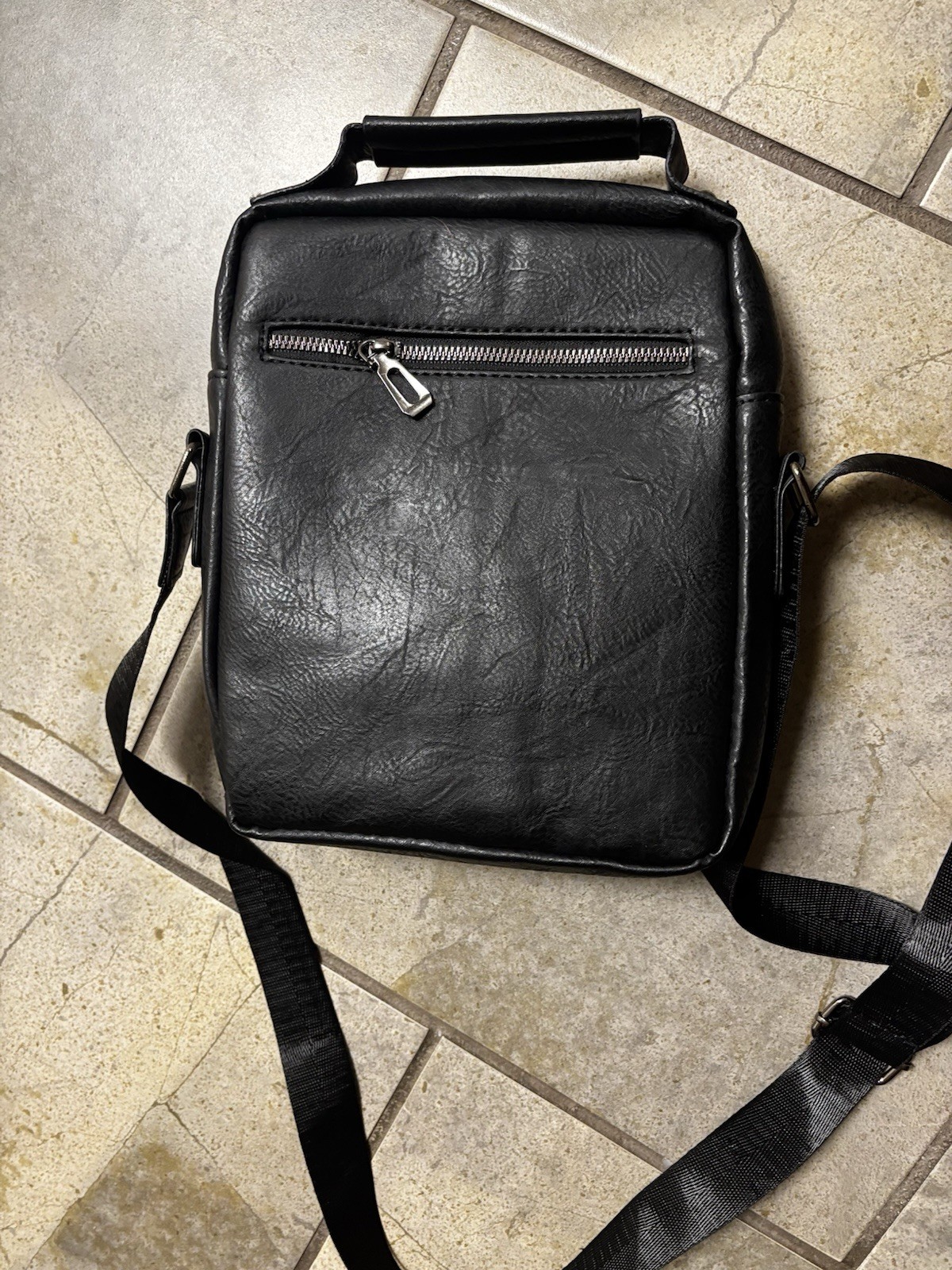 WEIXIER Men’s Bag Cross-Body Bag- Vertical Type Travel Bag Shoulder Bag (Black)