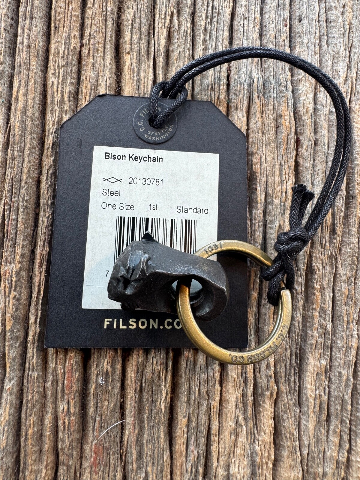 NWT FILSON Iron Steel Bison Key chain Keychain Made USA # 20130781