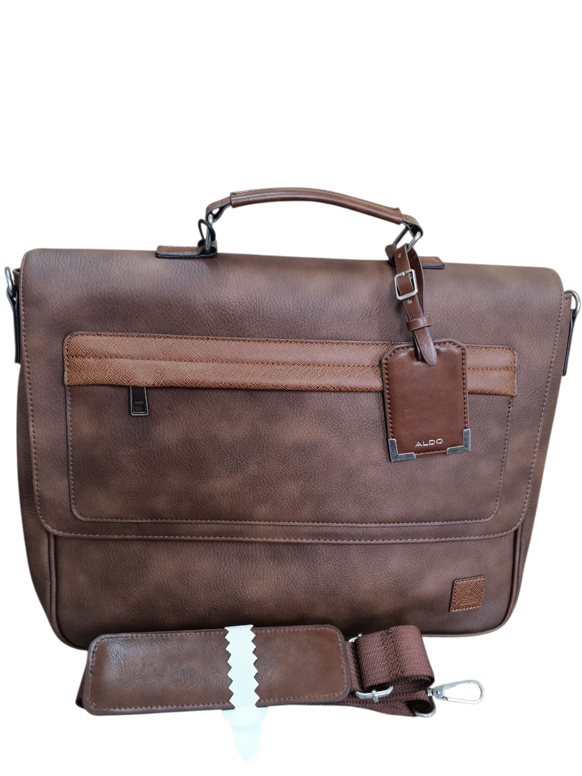 aldo laptop bag leather Brown