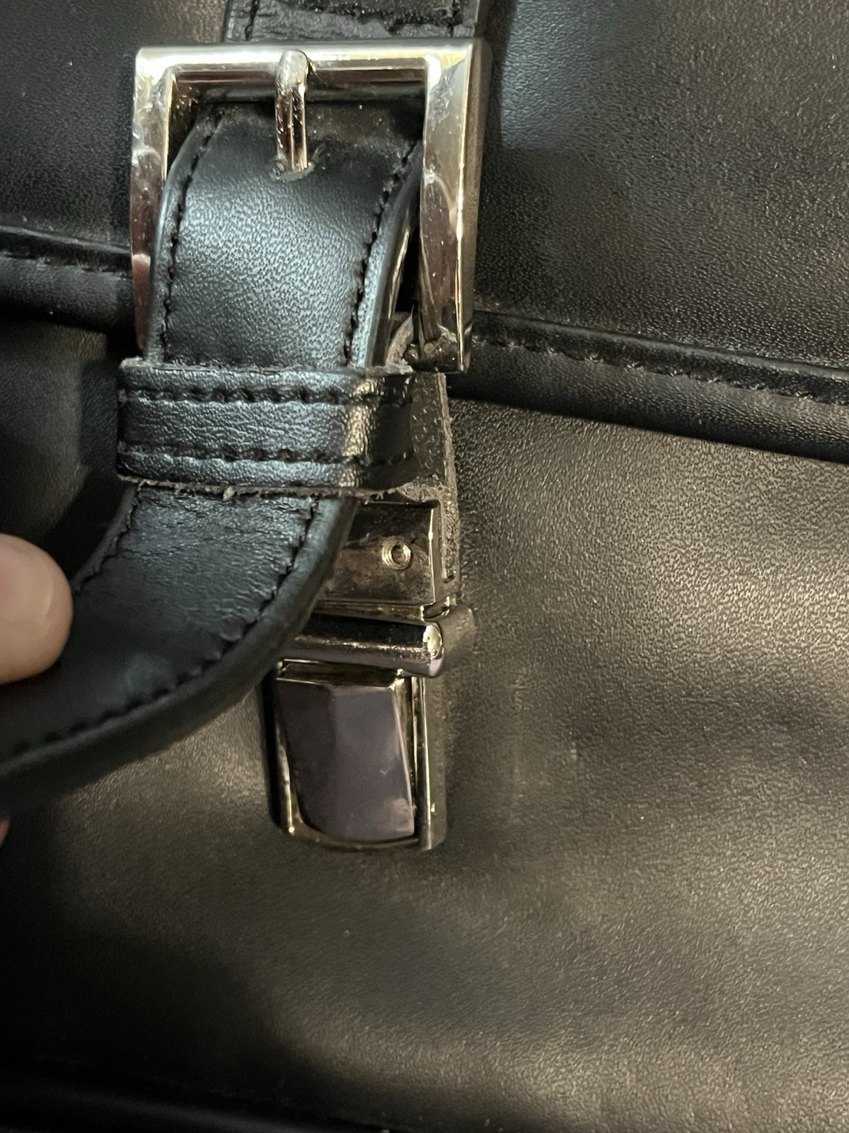 Alpine Swiss All-Leather Men’s Briefcase Laptop Bag with Shoulder Strap Black