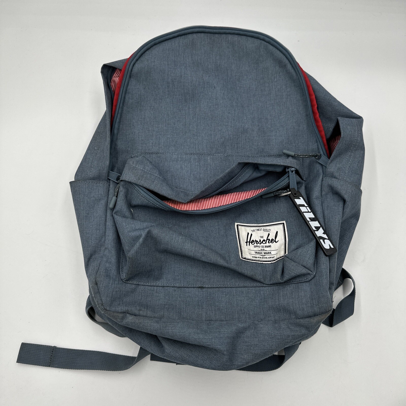 Herschel Settlement Backpack, Faded Denim and Leather trim Classic 23.0L preown