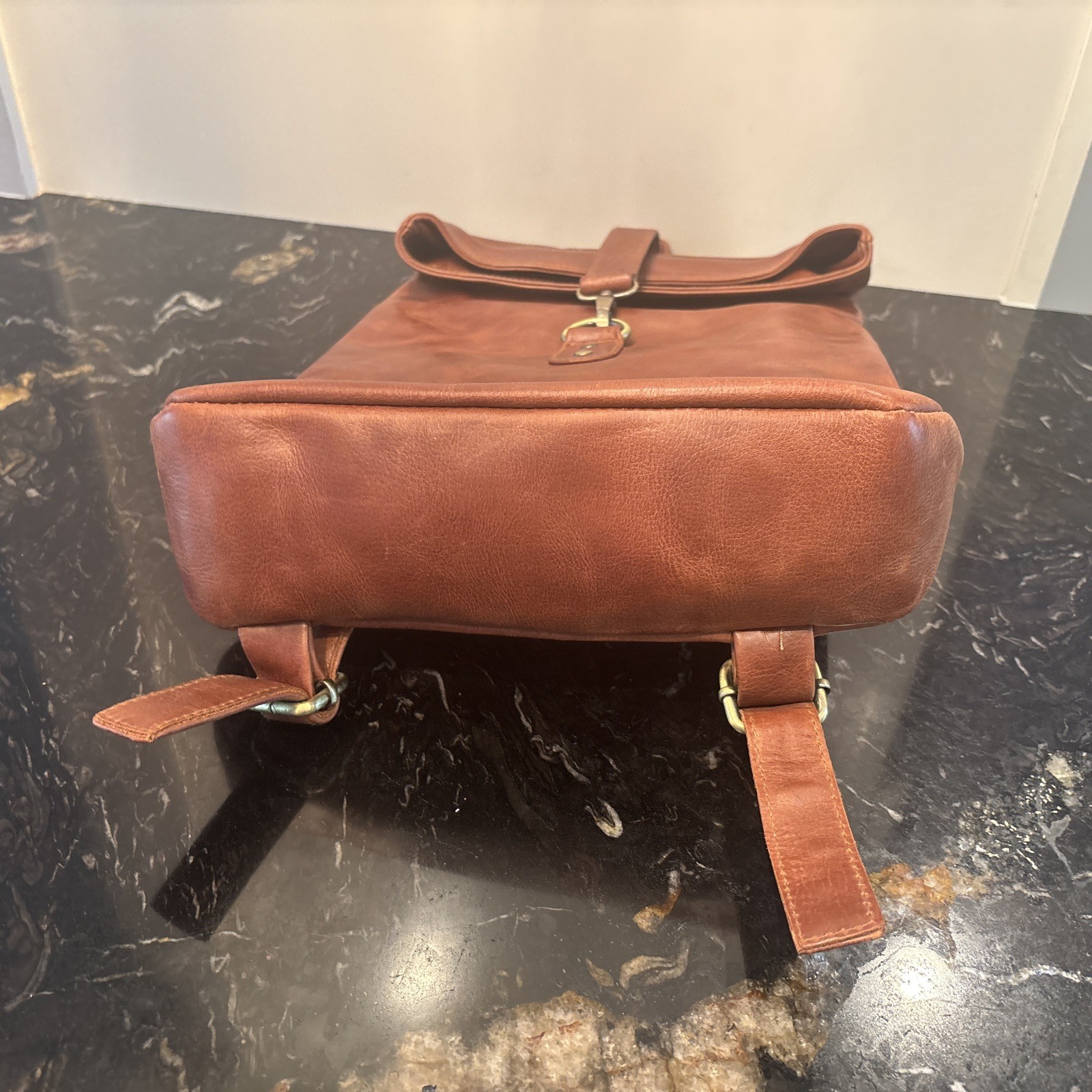 Makers Traveler LEATHER Rolltop Backpack Cognac/Brown
