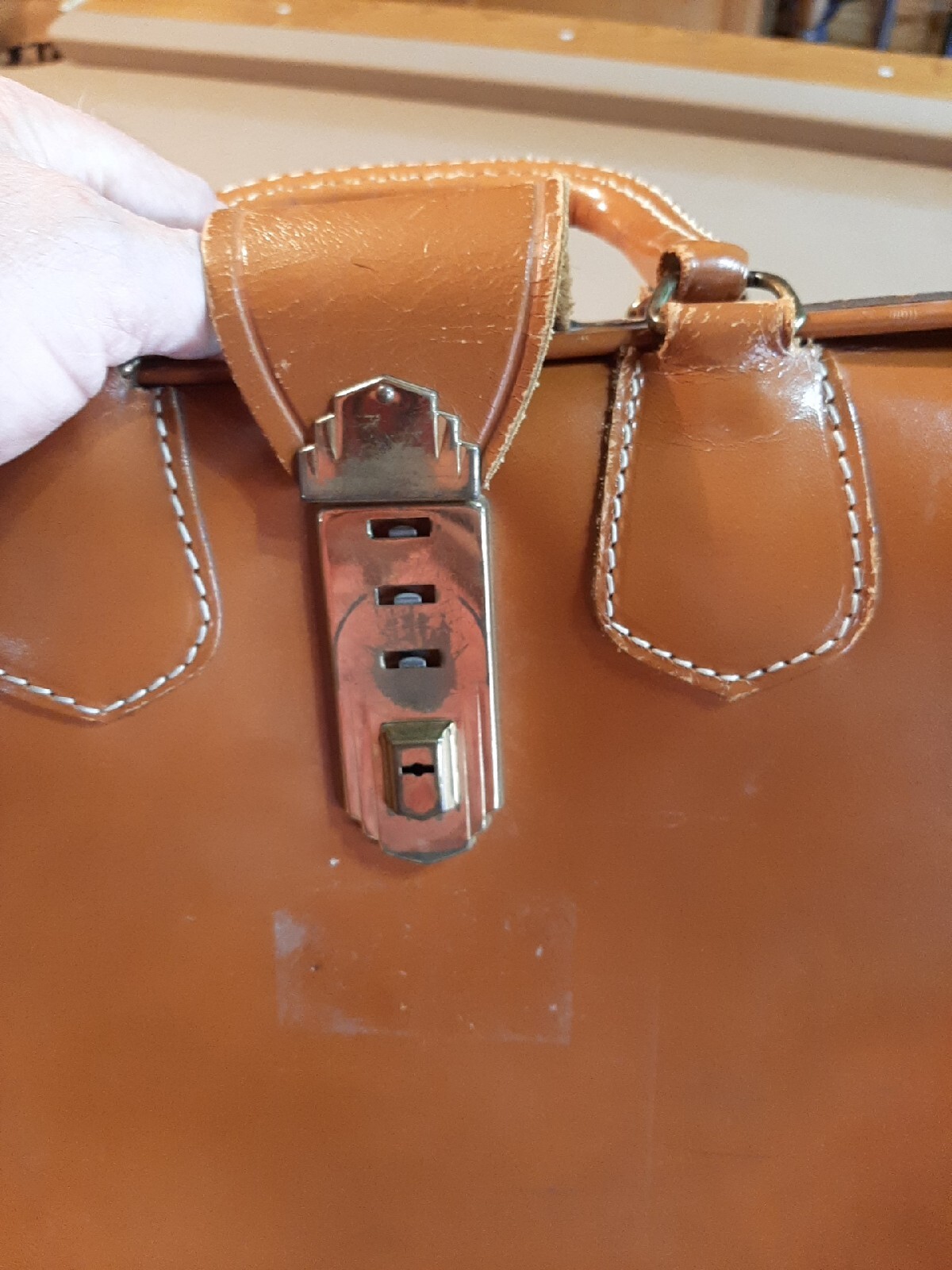 Vintage Bosca Built Brown Leather Briefcase In Used Condition