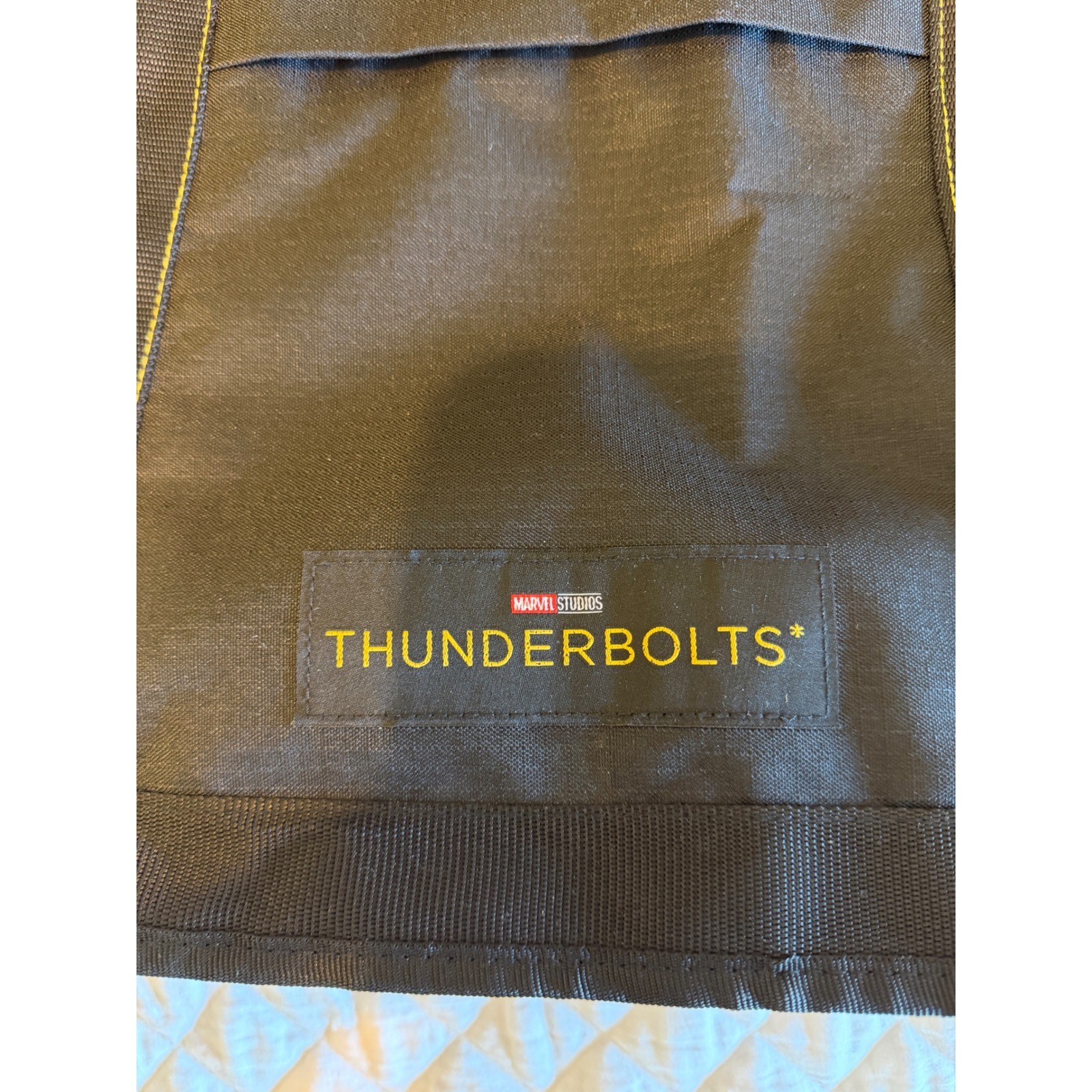 Marvel Studios Thunderbolts Movie Promo Black Tote Bag Zippered Utility Bungee