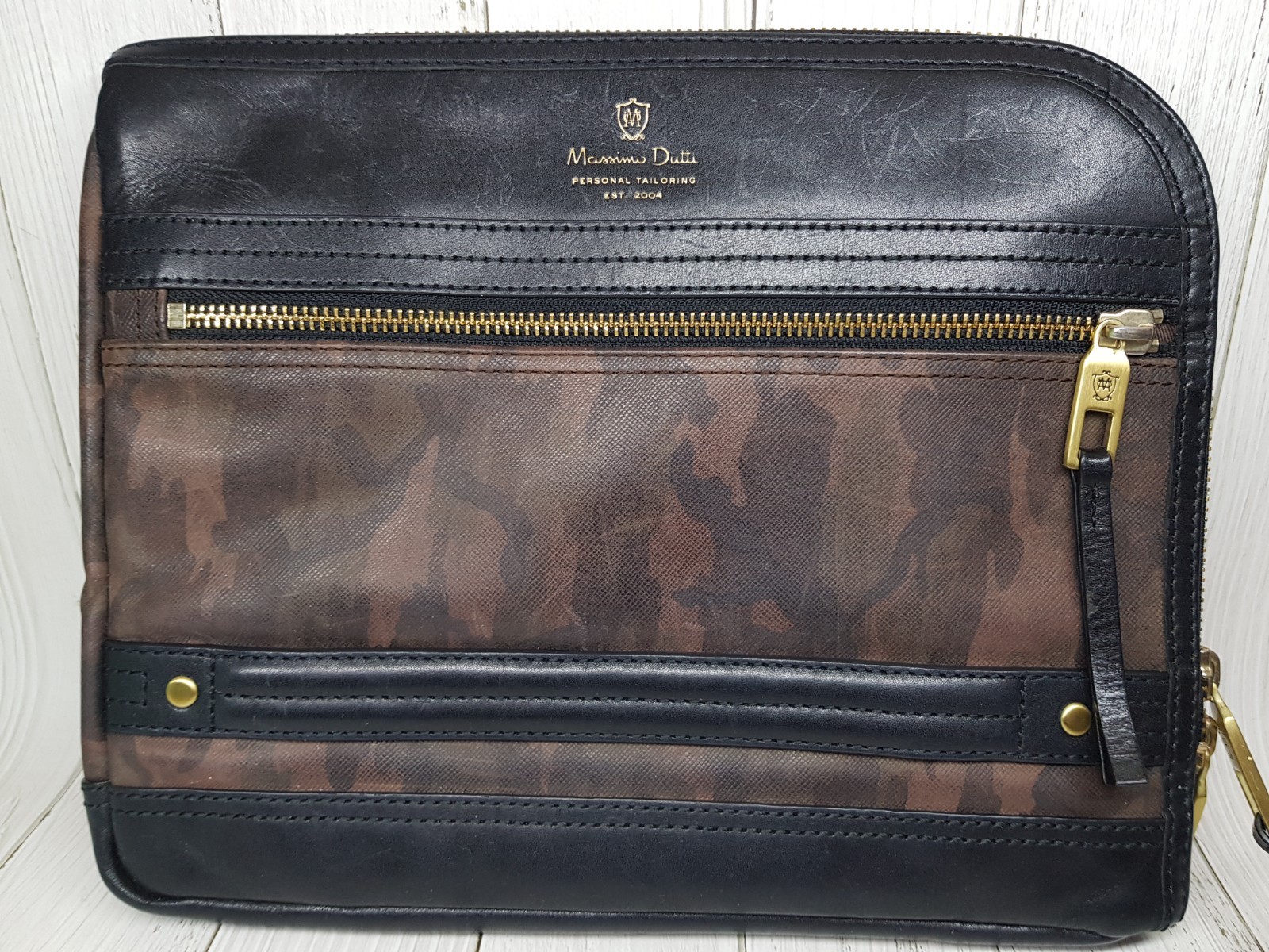 MASSIMO DUTTI men’s leather clutch, 27×22 cm.