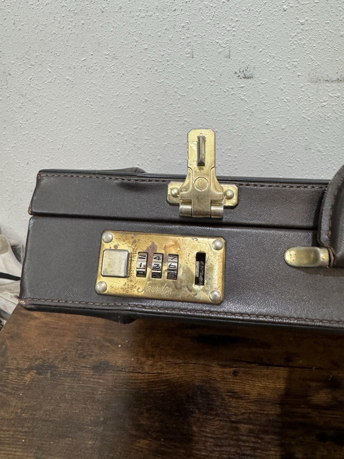Jourdan Vintage Leather Attache Briefcase with Combination Locks