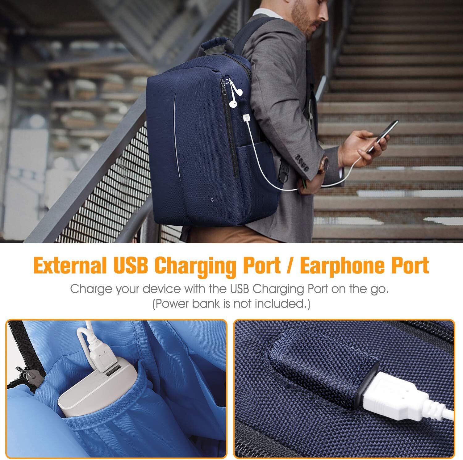 15.6 inch Laptop Backpack Casual Daypack with USB Port for Travel Business Work