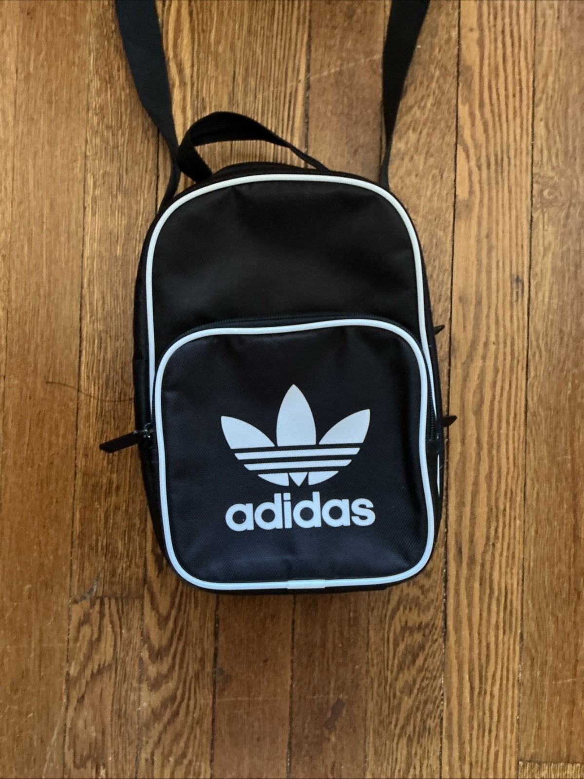 adidas Black Crossbody Shoulder Bag Adjustable Strap Outer Pocket Logo