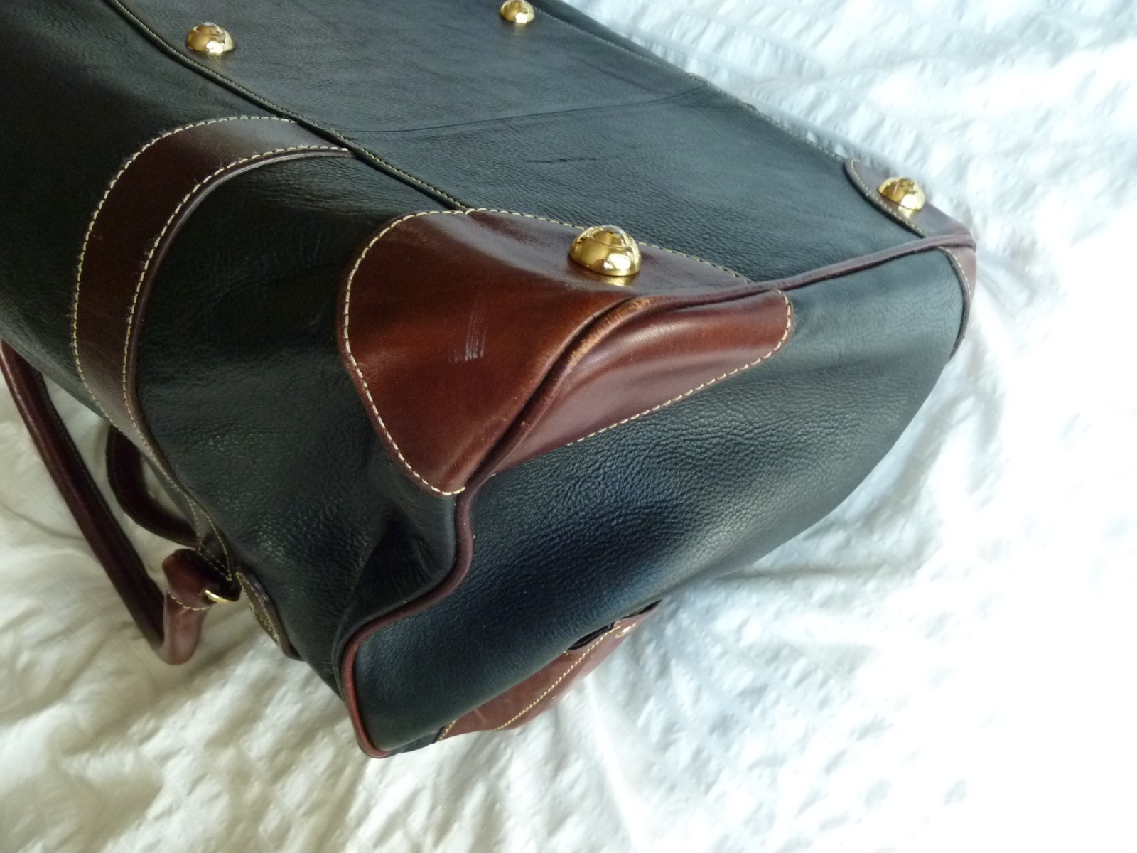 Vintage Mila Paoli Pebble Leather Doctor’s Bag Weekender Overnight Large Duffle