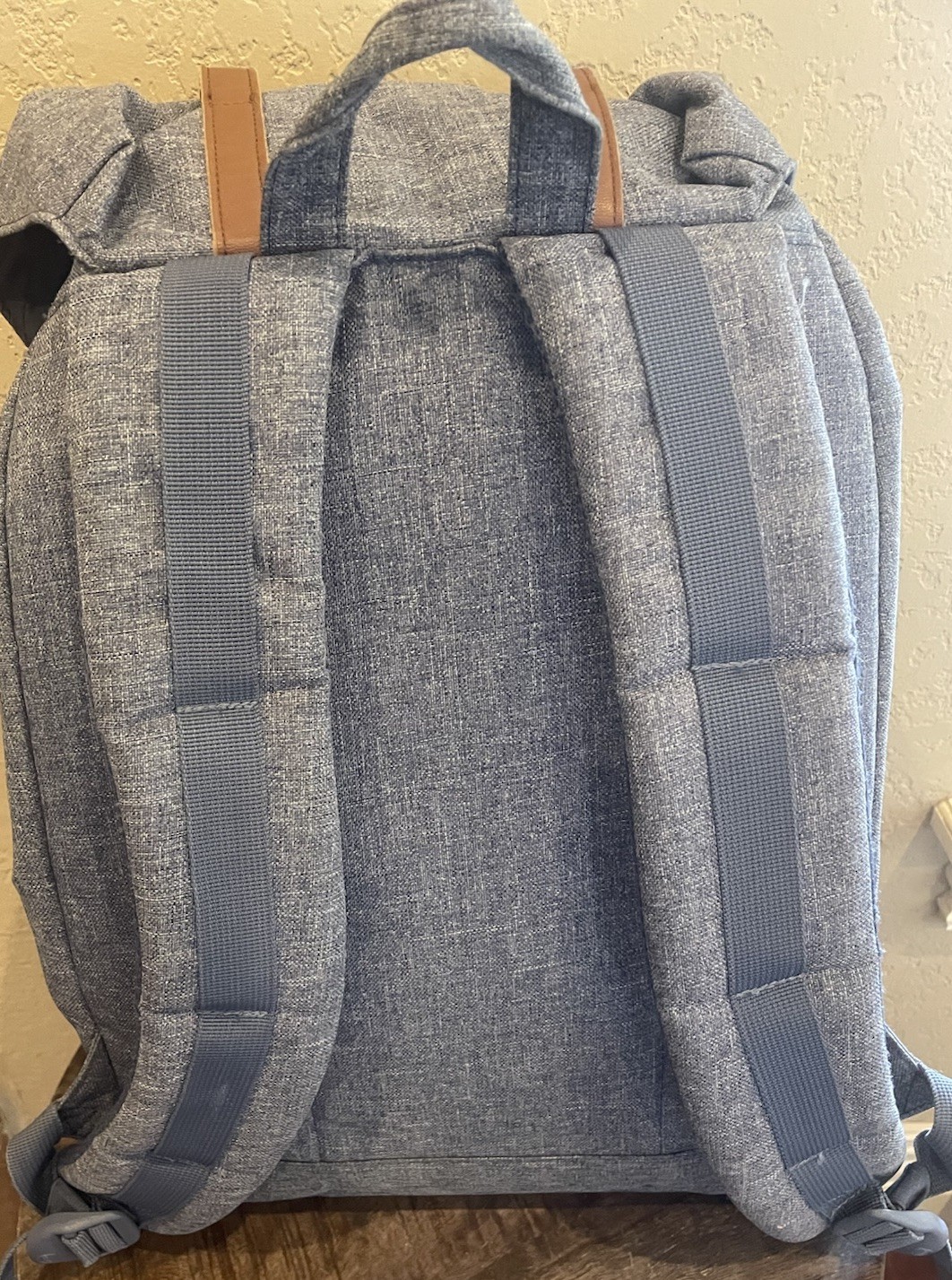 Herschel Supply Co. Retreat Backpack Laptop Blue Gray Fold Flap Snap Closure