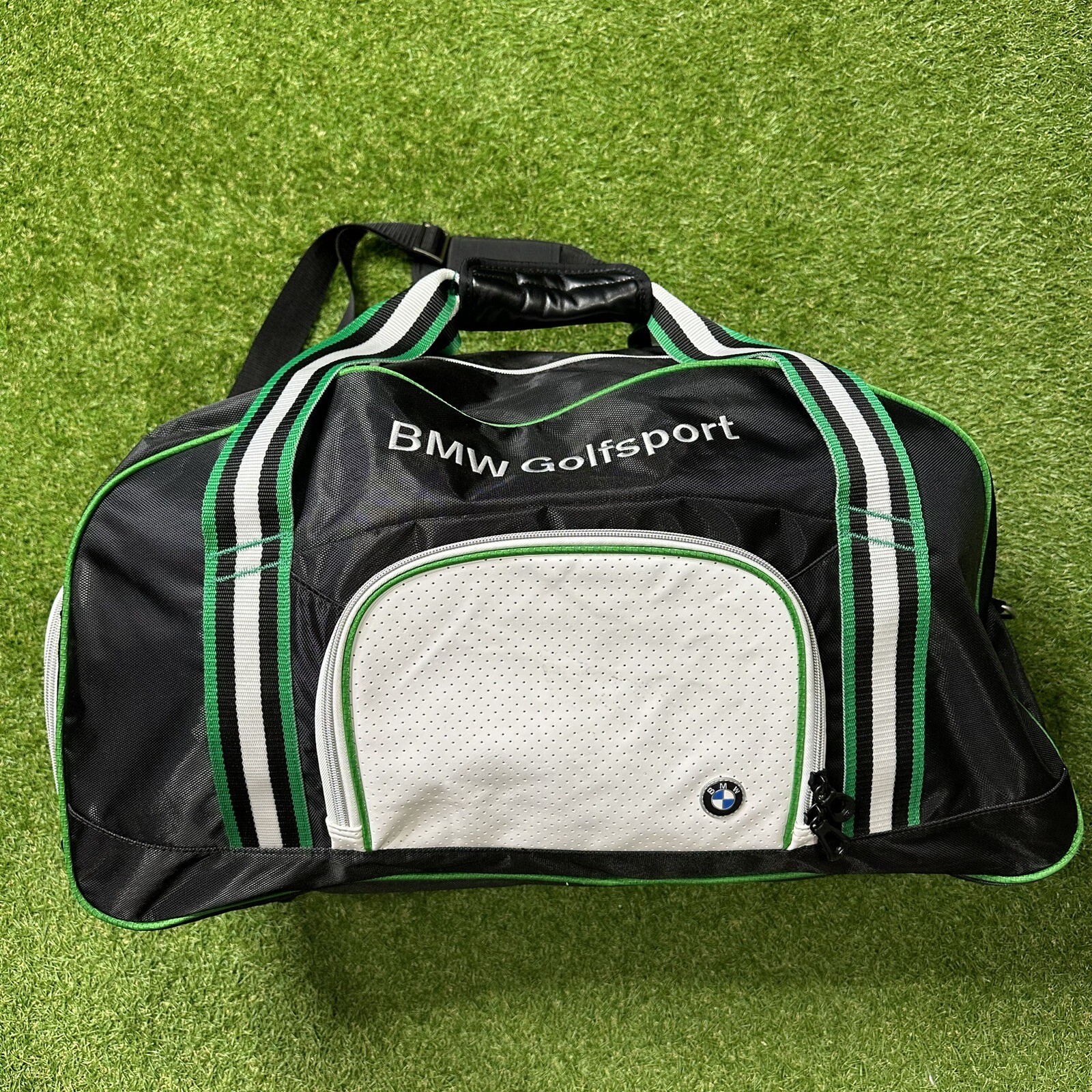 Ogio BMW Golf Sport Green White Duffle Bag Back Pack With Shoulder Strap EUC