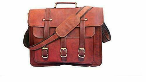 Messenger Real satchel bag Vintage goat leather genuine laptop famous briefcase