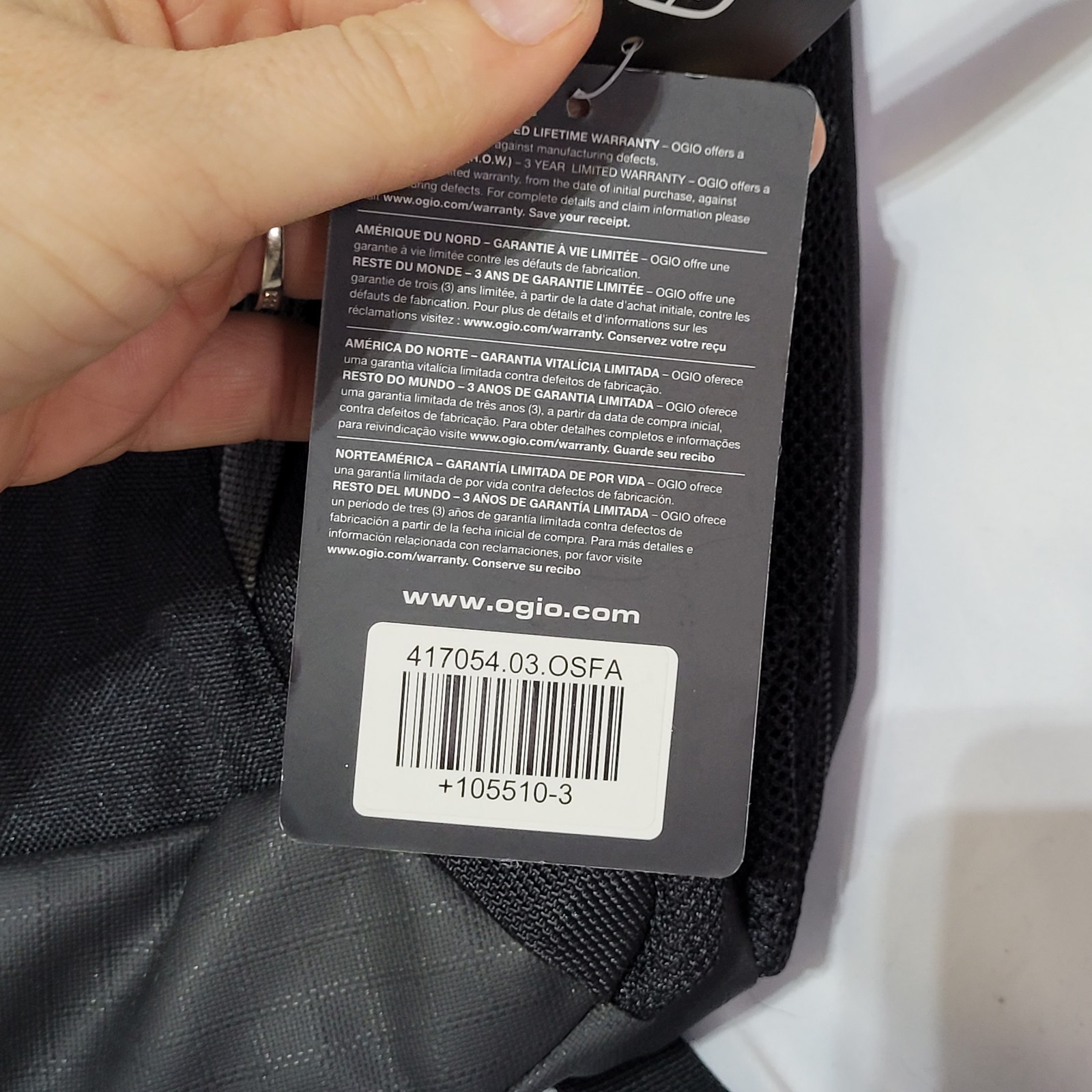 Ogio Pursuit Backpack Black Silver 17in NEW