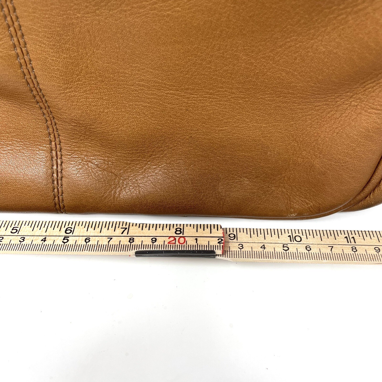 Le Donne Adjustable Leather Work Bag Messenger Backpack Laptop Brown Caramel