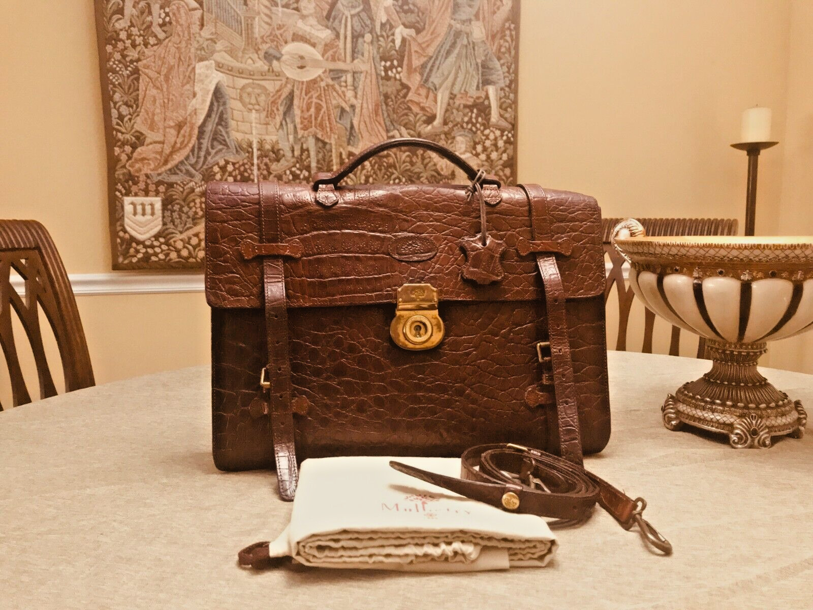 MULBERRY Vintage Brown Congo Leather Briefcase / Messenger Bag – ENGLAND