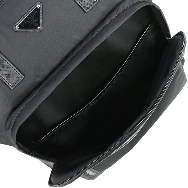 Auth PRADA Backpack Re-Nylon Saffiano leather 2VG098 Black SHW Shoulder Tote Men
