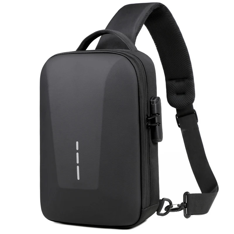 Anti-theft Combination Lock Chest Packs With USB Charging Port Fashion Business