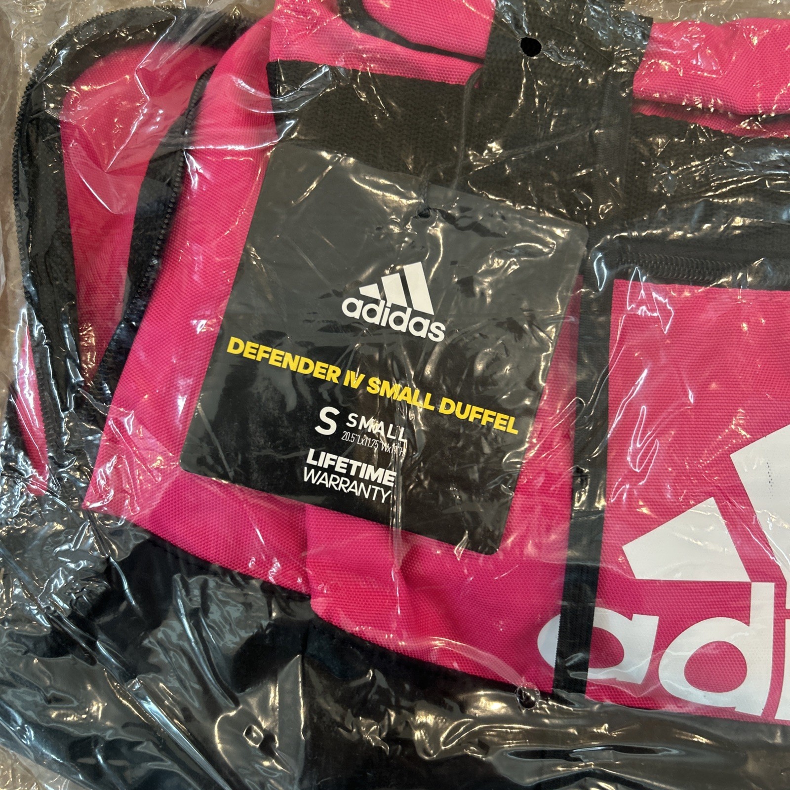 NEW adidas Unisex Defender 4.0 Duffel Bag Size Small (38L) Team Shock Pink