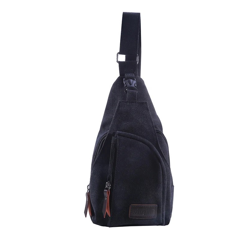 Men’s Vintage Canvas Sling Chest Bag Outdoor Shoulder Crossbody Pack