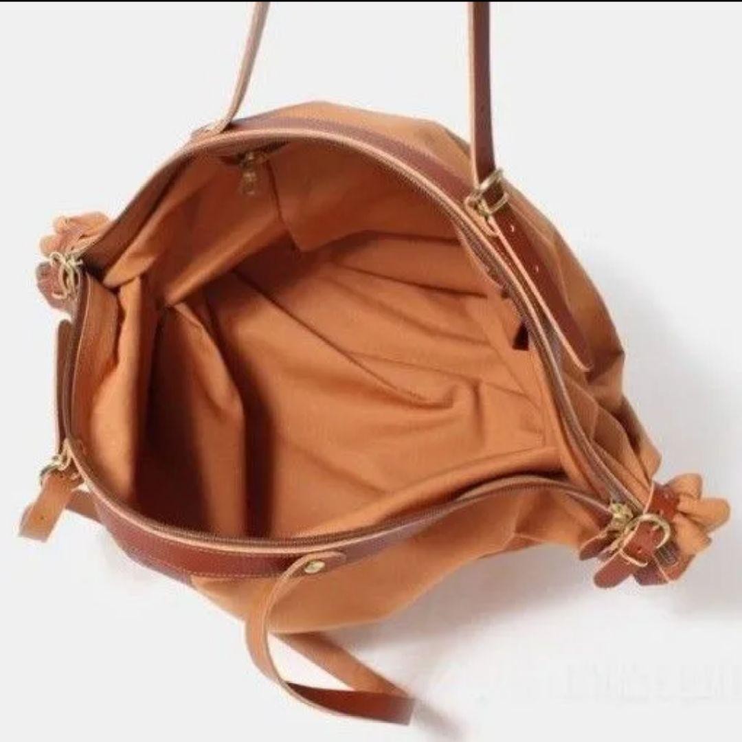 ILBISONTE Candy Bag Large Canvas Leather 3Way Tote Caramel/Nume BNIB