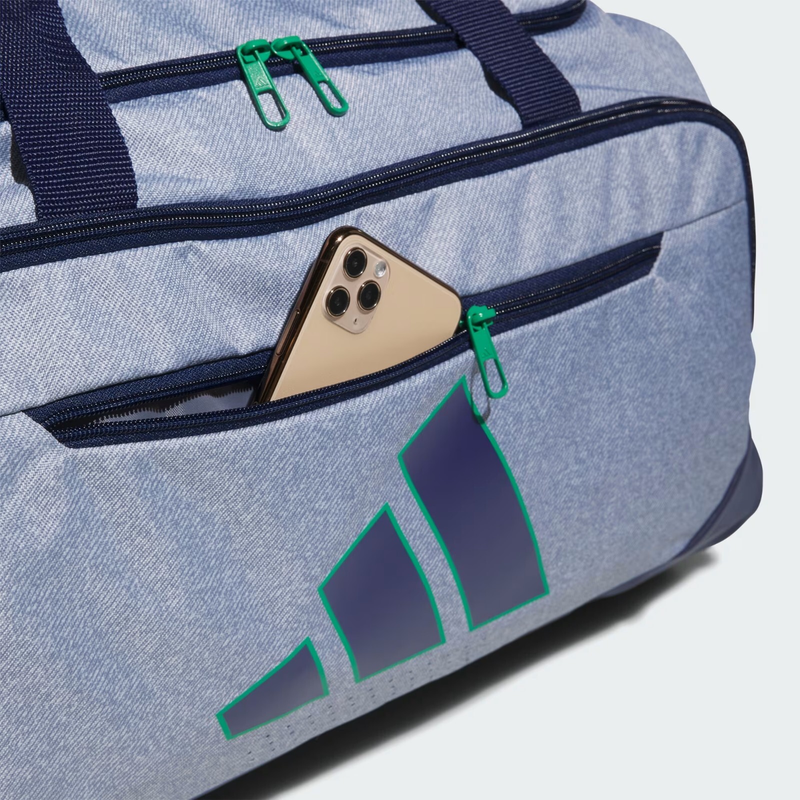 adidas Defender 5 Medium Duffel Bag, 5159471 JJ7730 Twill S10-Ash/Dark Blue/Gree