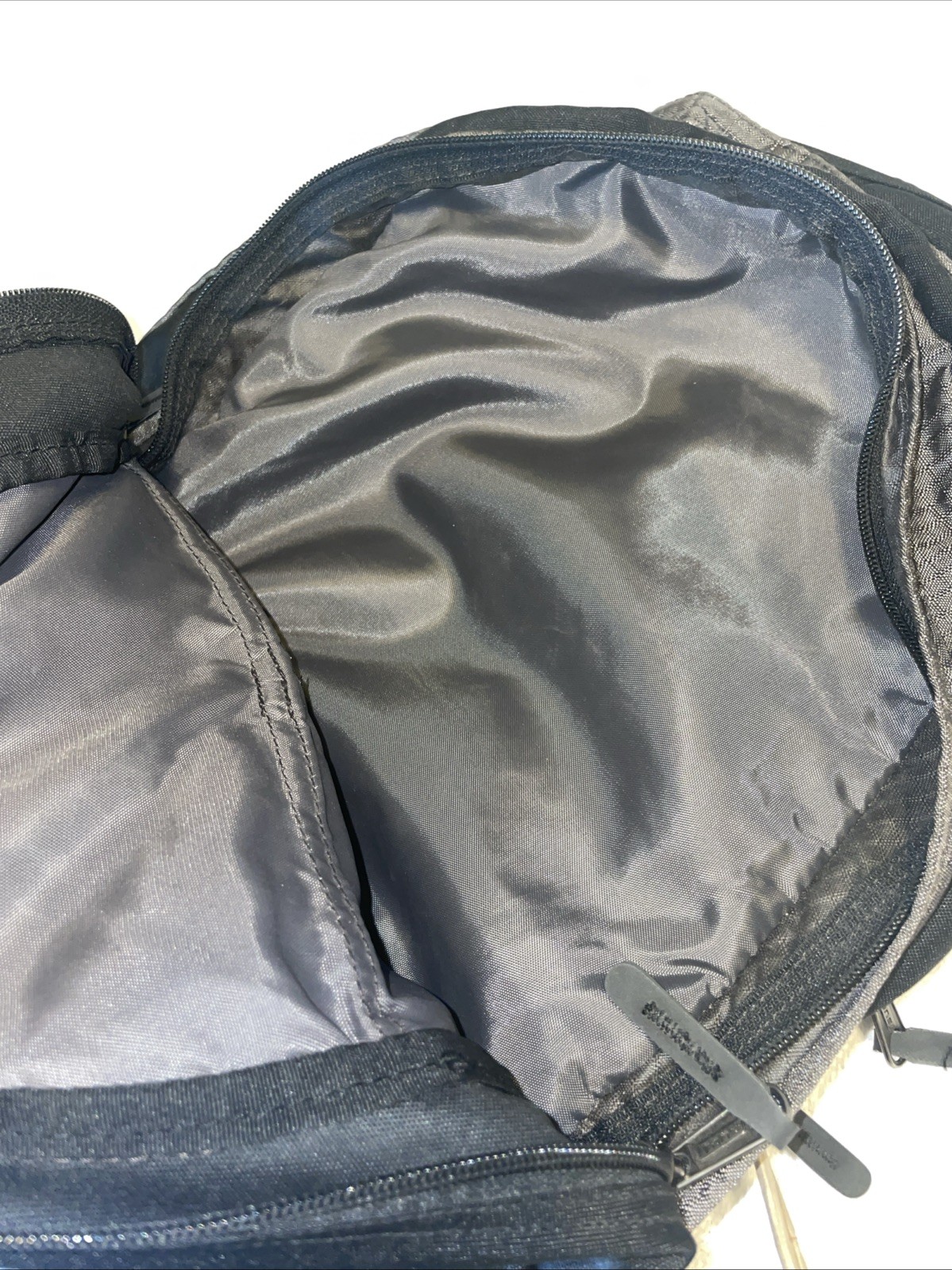 Jansport Trans Black & Grey Backpack w/laptop sleeve 12 x 9 x 18 GUC
